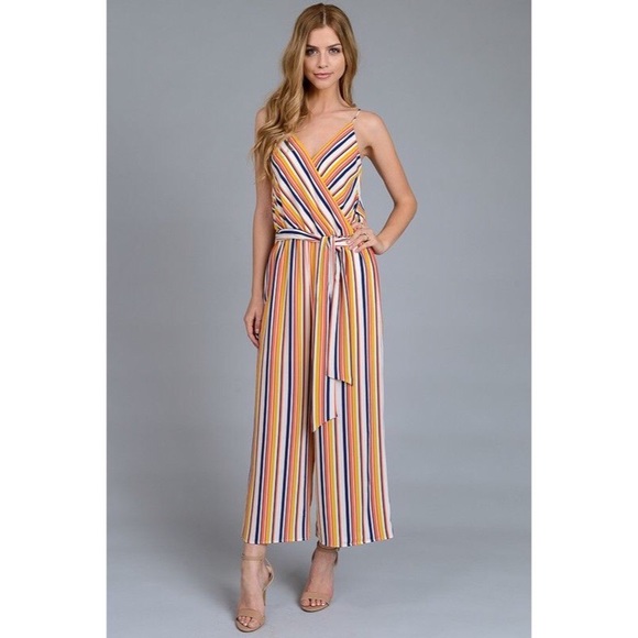 striped multicolor jumpsuit